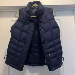 Women’s L.L. Bean puffer vest, navy.